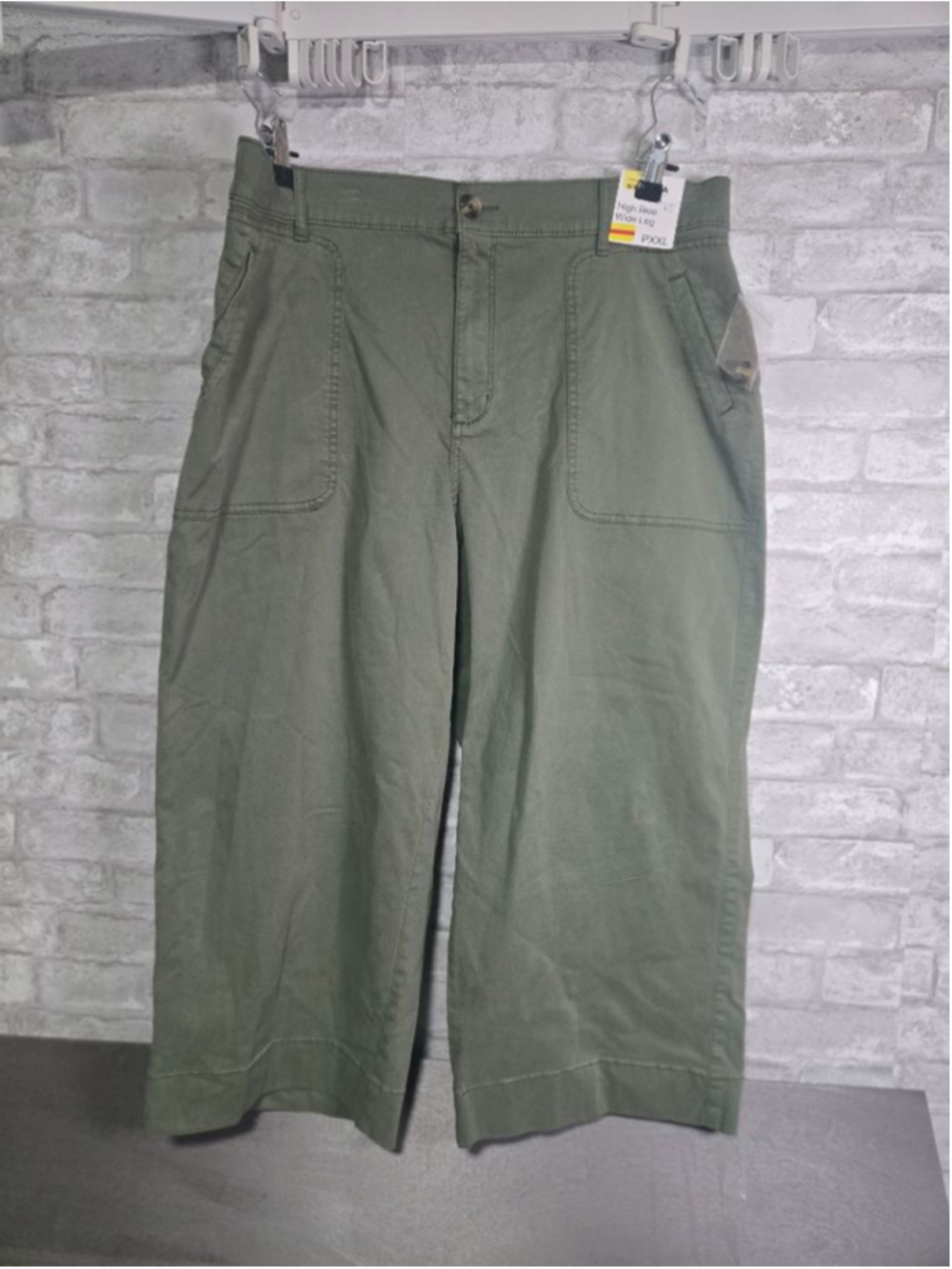 Women's SONOMA Green High Rise Wide Leg Pants Plus Size XXL